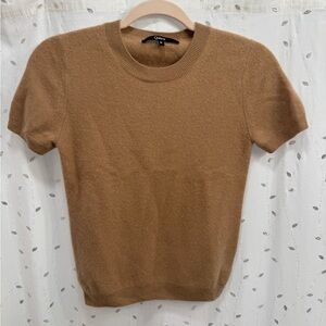 Quince Tan Short Sleeve Sweater